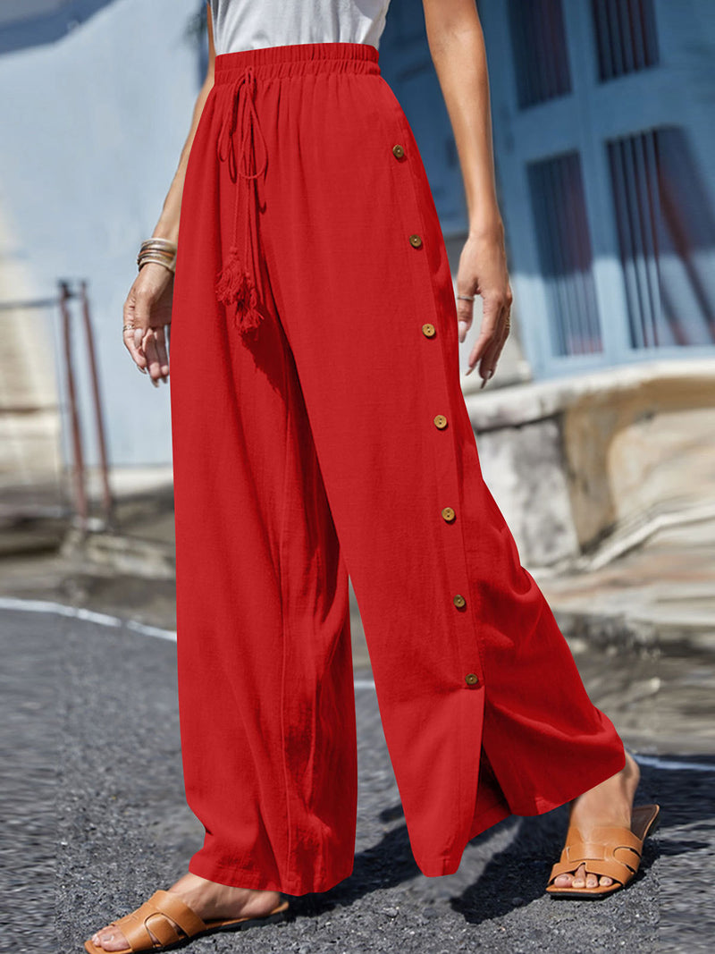 Annabelle Full Size Tassel Wide Leg Pants