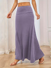 Jaliyah Solid Elastic Waist Maxi Skirt