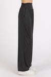 Allyson Stretch Banded Waist Wide Leg Pants with Pockets