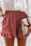 Scout Full Size Ruffled Elastic Waist Shorts