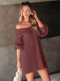 Amirah V-Neck Long Sleeve Sweater Dress