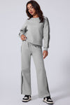 Lakelyn Side Striped Round Neck Top and Pants Active Set