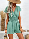 Nevaeh Tied Surplice Short Sleeve Romper