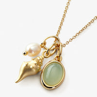 Dallas 14K Gold-Plated Natural Crystal Conch Pendant Necklace