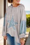 Julianna Drawstring Star Long Sleeve Hoodie