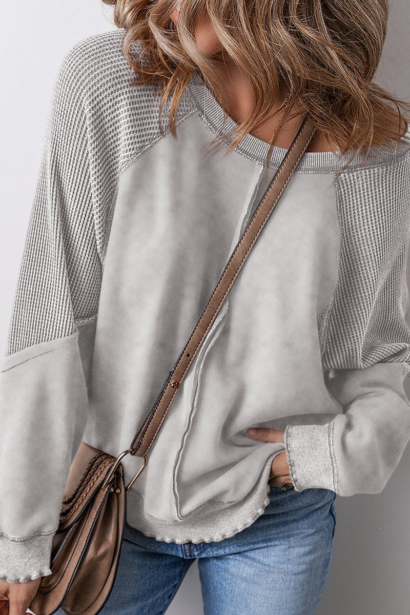 Adriana Exposed Seam Long Sleeve Sweatshirt