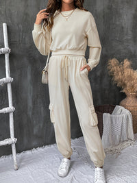 Presley Round Neck Long Sleeve Top and Pants Set