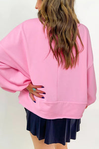 Poppy Half Button Long Sleeve Sweatshirt