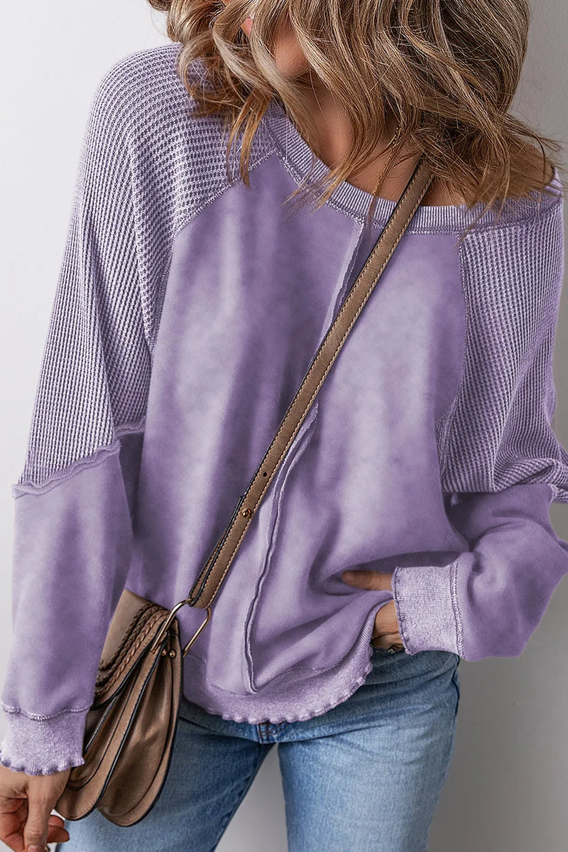 Adriana Exposed Seam Long Sleeve Sweatshirt