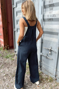 Avalynn Plaid Wide Strap Wide Leg Overalls