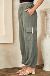 Macy Textured Rib Cargo Pants