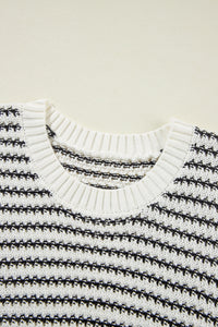 Luisa Striped Round Neck Sweater Vest