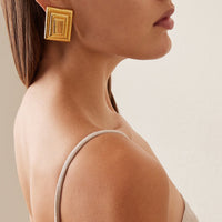 Tiana 18K Gold-Plated Stainless Steel Square Shape Earrings