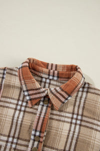 Caroline Plaid Snap Down Dropped Shoulder Shacket