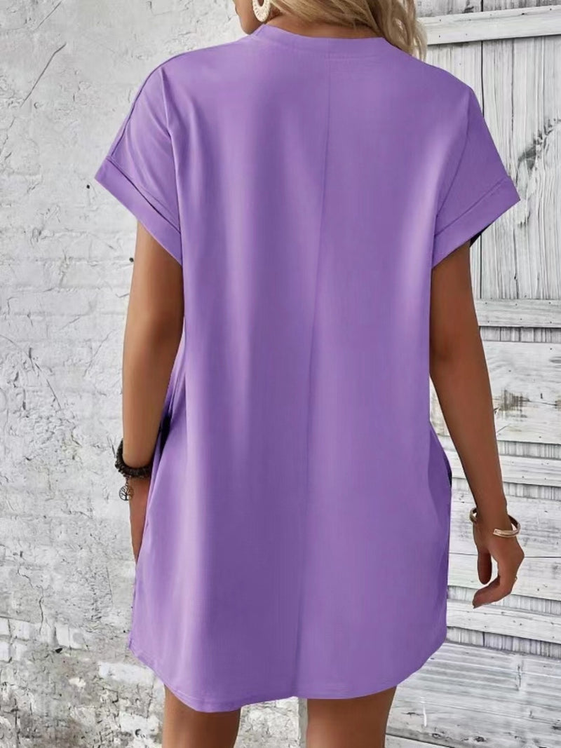 Evelynn Pocketed Round Neck Short Sleeve Dress