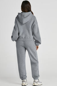 Brianna Dropped Shoulder Hooded Top and Pants Active Set