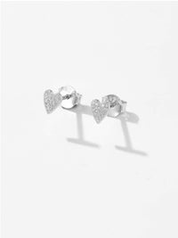 Noa 925 Sterling Silver Zircon Heart Stud Earrings