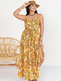 Hadlee Plus Size Printed V-Neck Maxi Cami Dress