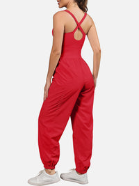 Amari Cutout Scoop Neck Wide Strap Jumpsuit