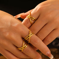 Marley 18K Gold-Plated Crisscross Ring