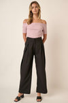 Angelique Deep Pleated High Waisted Wide Leg Pants