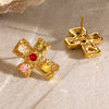 Oaklyn 18K Gold-Plated Zircon Cross Earrings