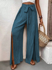 Janiyah Tied Slit Wide Leg Pants