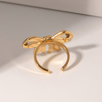 Kathryn 18K Gold-Plated Stainless Steel Bow Ring