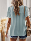 Callie Lace Detail Round Neck Short Sleeve Blouse