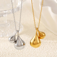 Maxine Stainless Steel Water Drop Shape Pendant Necklace