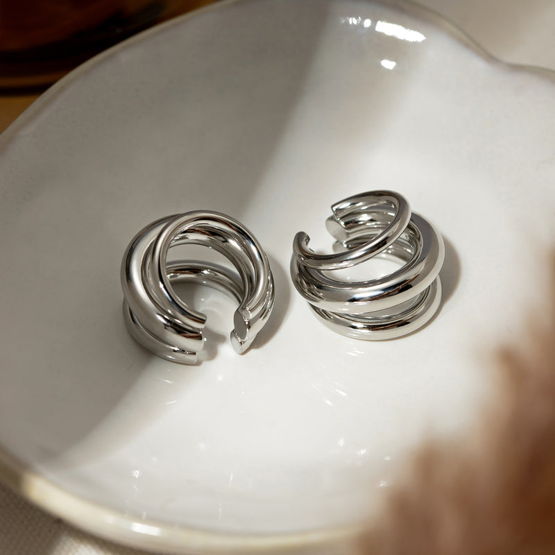 Novalee Stainless Steel Layered Cuff Earrings