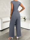 Valery Round Neck Sleeveless Wide Leg Jumpsuit