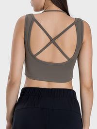 Joyce Crisscross Square Neck Active Tank