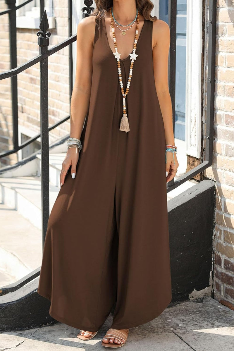 Oaklyn Pocketed Scoop Neck Wide Leg Jumpsuit