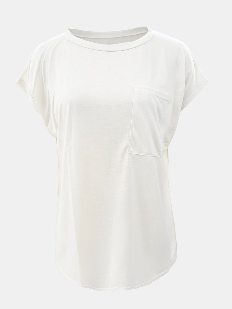 Aliya Round Neck Cap Sleeve T-Shirt