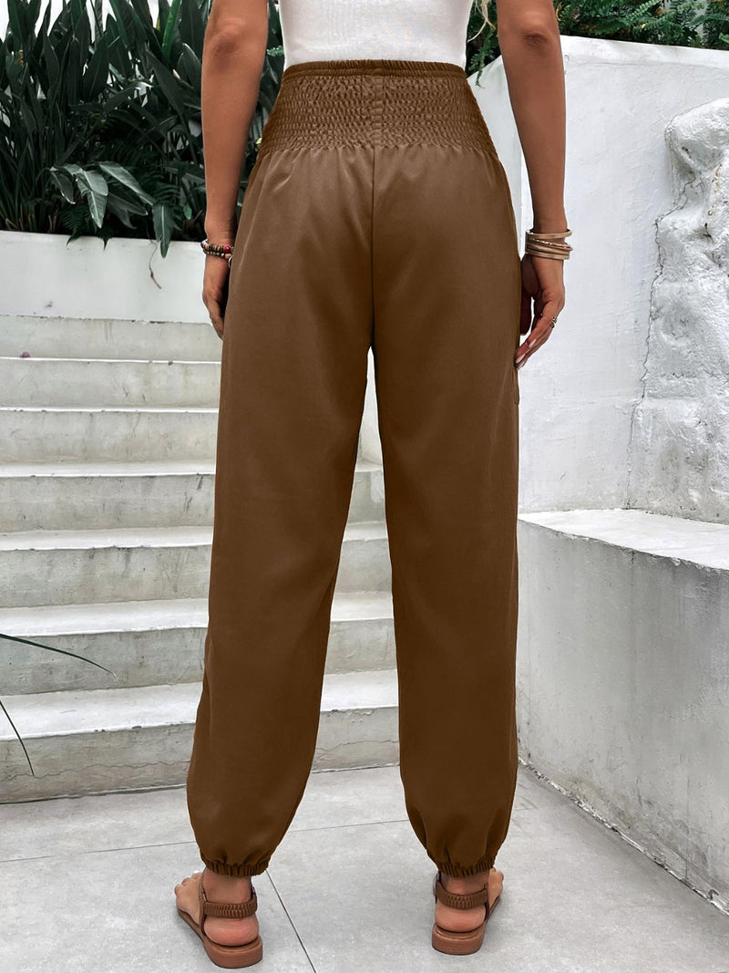 Emerson Smocked High Rise Joggers with Pockets