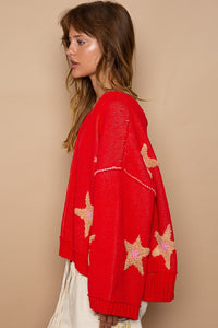 Esmeralda Long Sleeve Star Patch Sweater