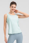 Sophia Wide Strap Round Neck Active Tank