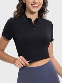 Neriah Quarter Zip Short Sleeve Active T-Shirt