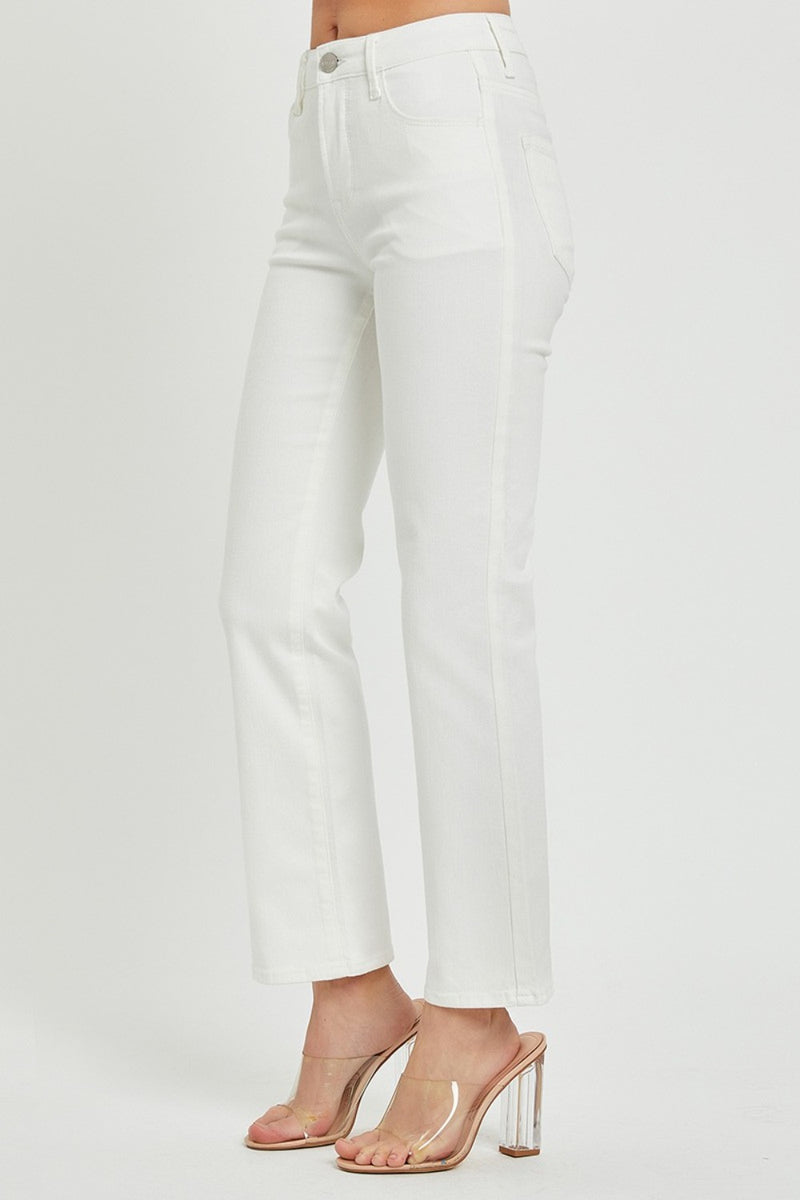 Amelie Mid Rise Bootcut Jeans with Pockets