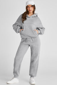 Claire Dropped Shoulder Long Sleeve Hoodie and Pants Active Set