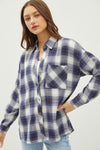 Dalia Plaid Flannel Button Down Shirt with Chest Pocket