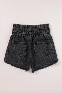 Tinsley High Waist Raw Hem Denim Shorts