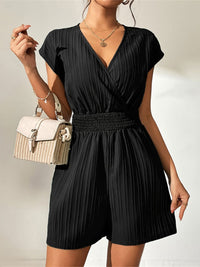 Nevaeh Tied Surplice Short Sleeve Romper