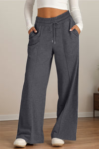 Scarlet Drawstring Elastic Waist Wide Leg Pants