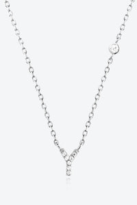 Angelina V To Z Zircon 925 Sterling Silver Necklace