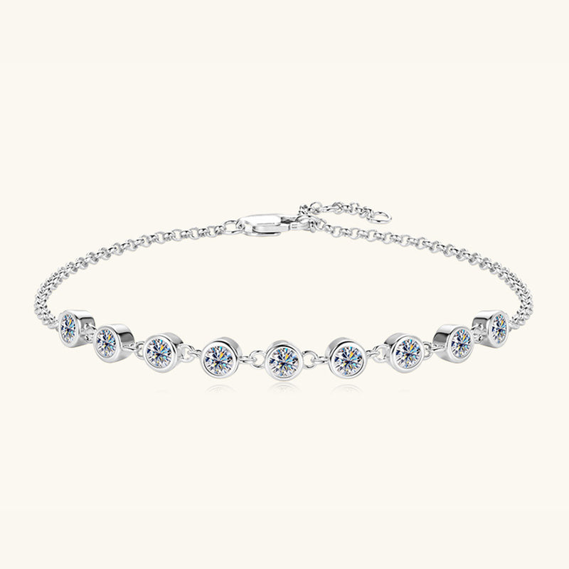 Hayden Inlaid Moissanite 925 Sterling Silver Bracelet