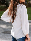 Ayla Notched Neck Long Sleeve Blouse