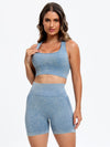 Rosalee Scoop Neck Wide Strap Top and Shorts Active Set