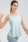 Sophia Wide Strap Round Neck Active Tank